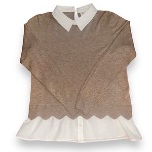 Siren Lily Blouse/Dress Shirt, Brown, Medium, Perfect for Summer, Light